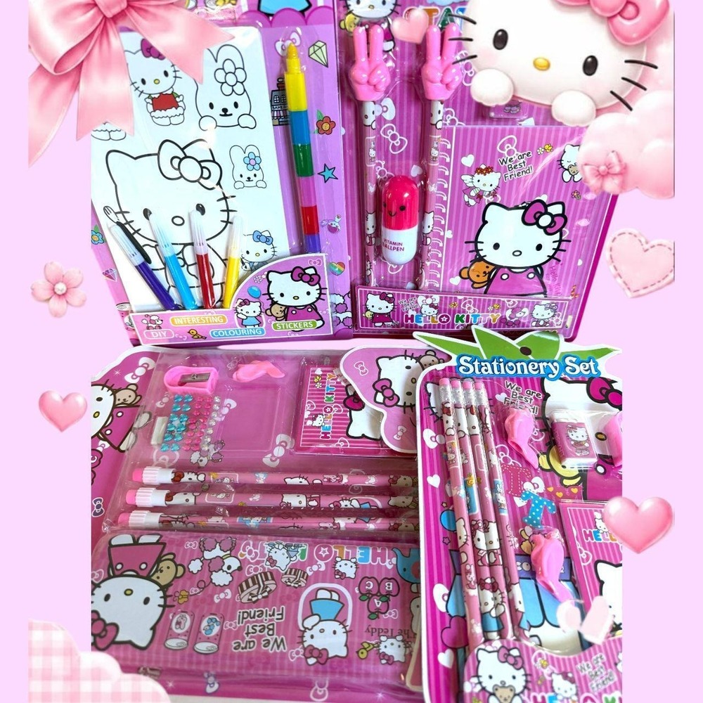 Hello Kitty Ultimate Pink Stationery Set Mega Collection 4 Pack Bundle